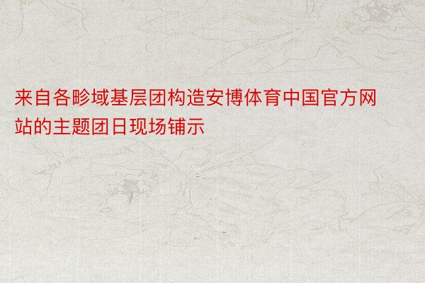 来自各畛域基层团构造安博体育中国官方网站的主题团日现场铺示