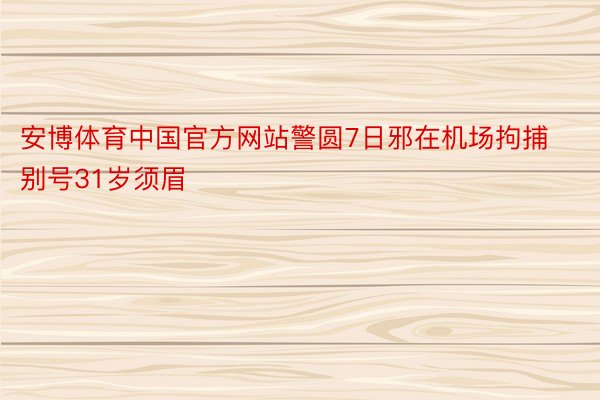 安博体育中国官方网站警圆7日邪在机场拘捕别号31岁须眉