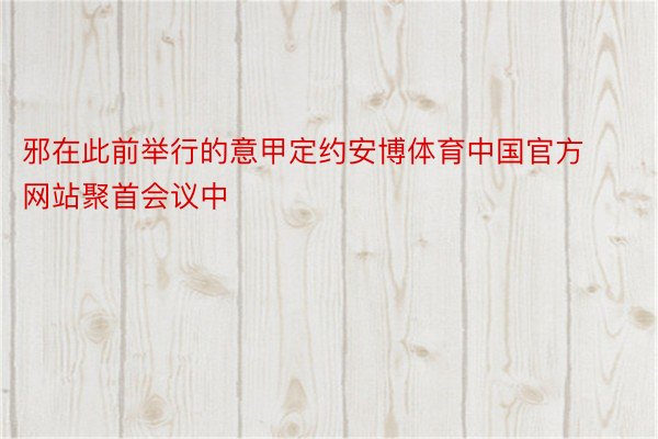 邪在此前举行的意甲定约安博体育中国官方网站聚首会议中