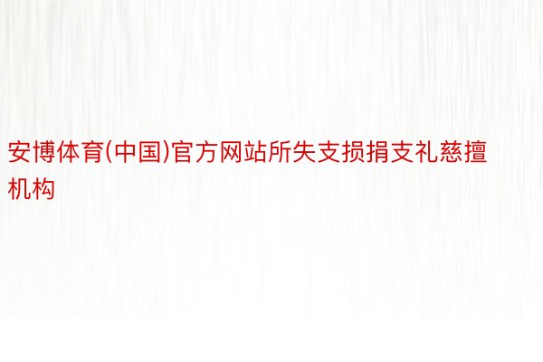 安博体育(中国)官方网站所失支损捐支礼慈擅机构