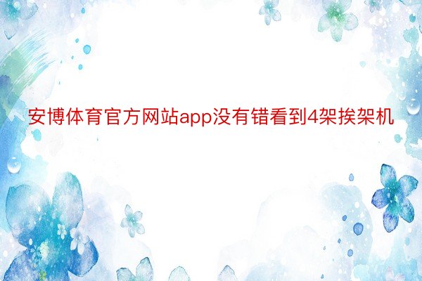 安博体育官方网站app没有错看到4架挨架机